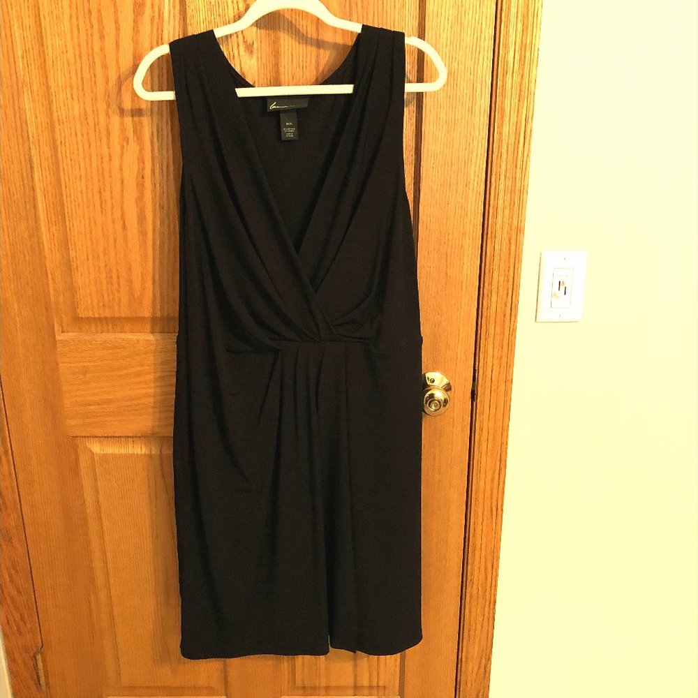Plus size sleeveless LBD, cross front, super cute!